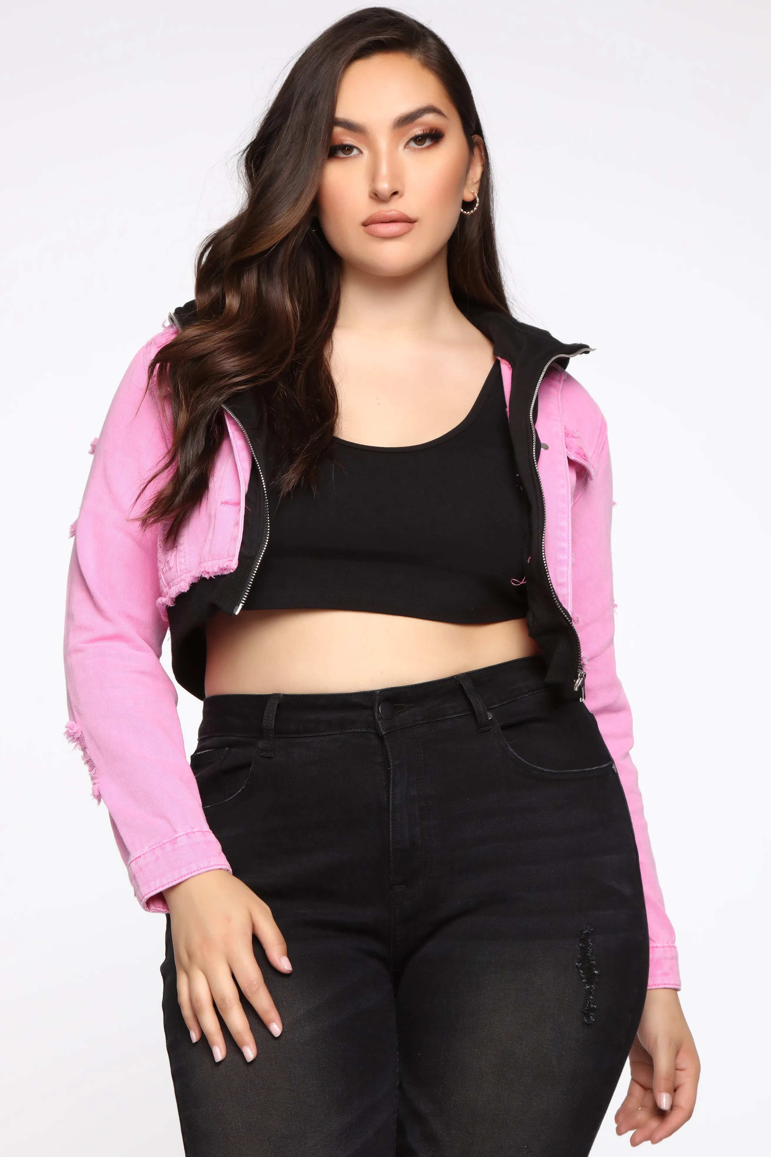 All Yours Denim Jacket - Pink/Combo