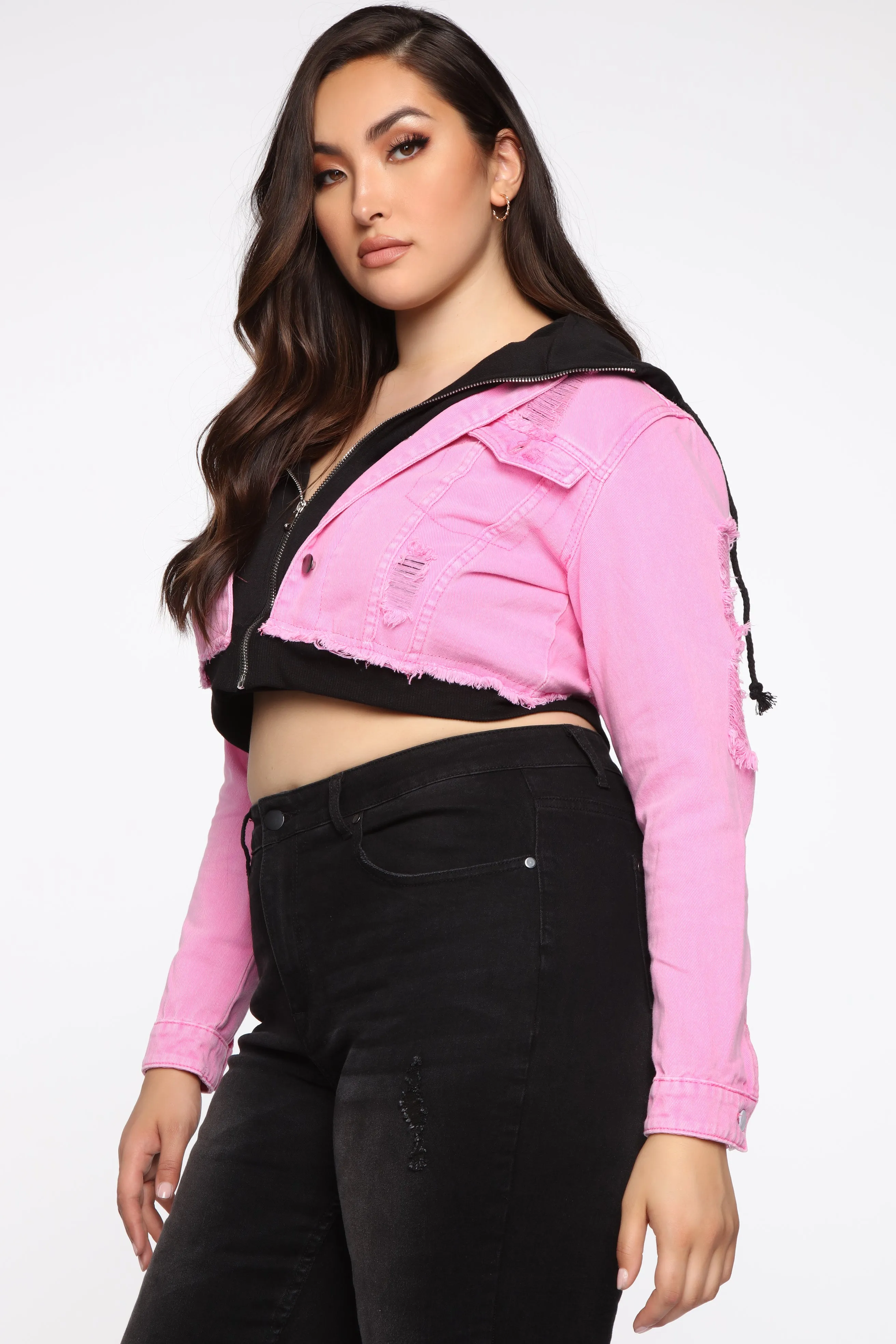 All Yours Denim Jacket - Pink/Combo