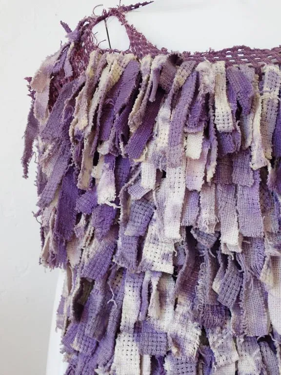 Avant Garde 1980s Purple Fringe Top