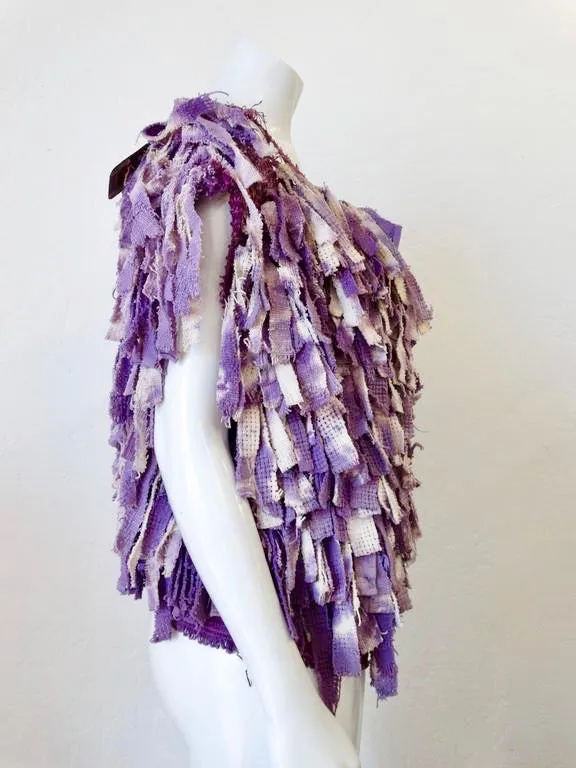 Avant Garde 1980s Purple Fringe Top