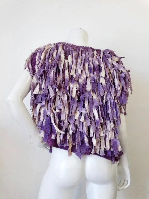 Avant Garde 1980s Purple Fringe Top