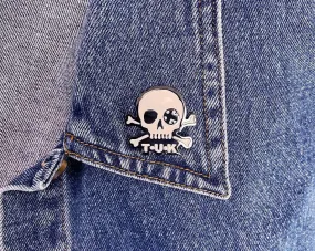 Black & White Skull Logo Enamel Pin