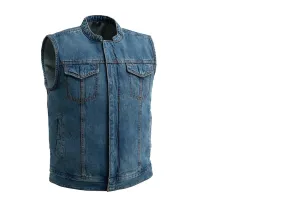 BLUE FIM629DM | Havoc - Men's Motorcycle Denim Vest