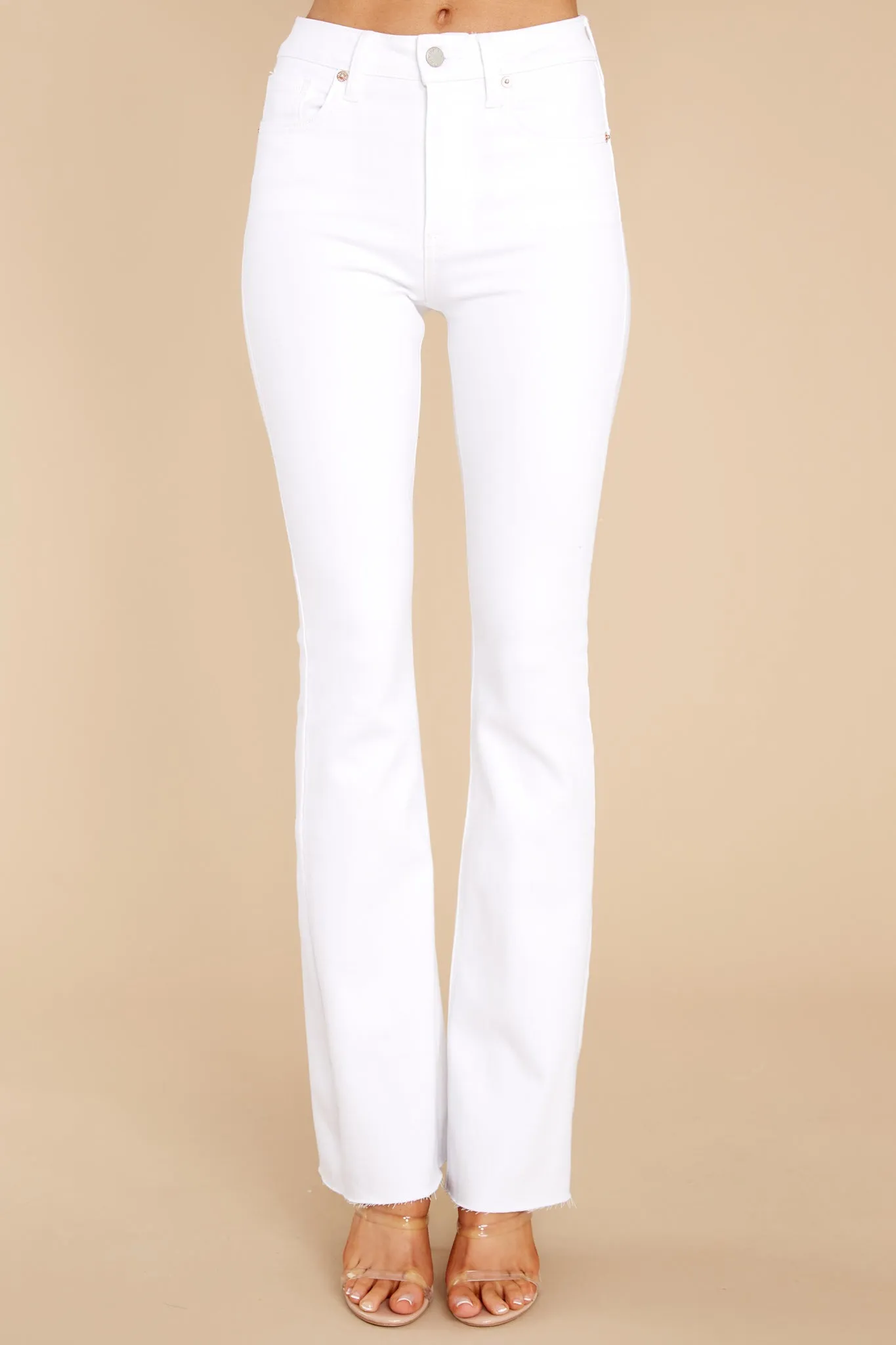 Bringing These Everywhere White Flare Jeans