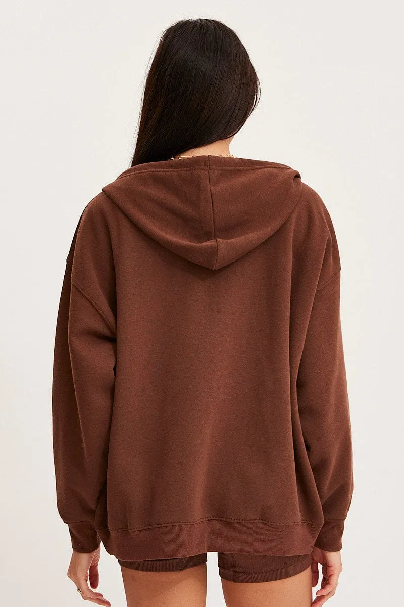 Brown Graphic Sweatshirts