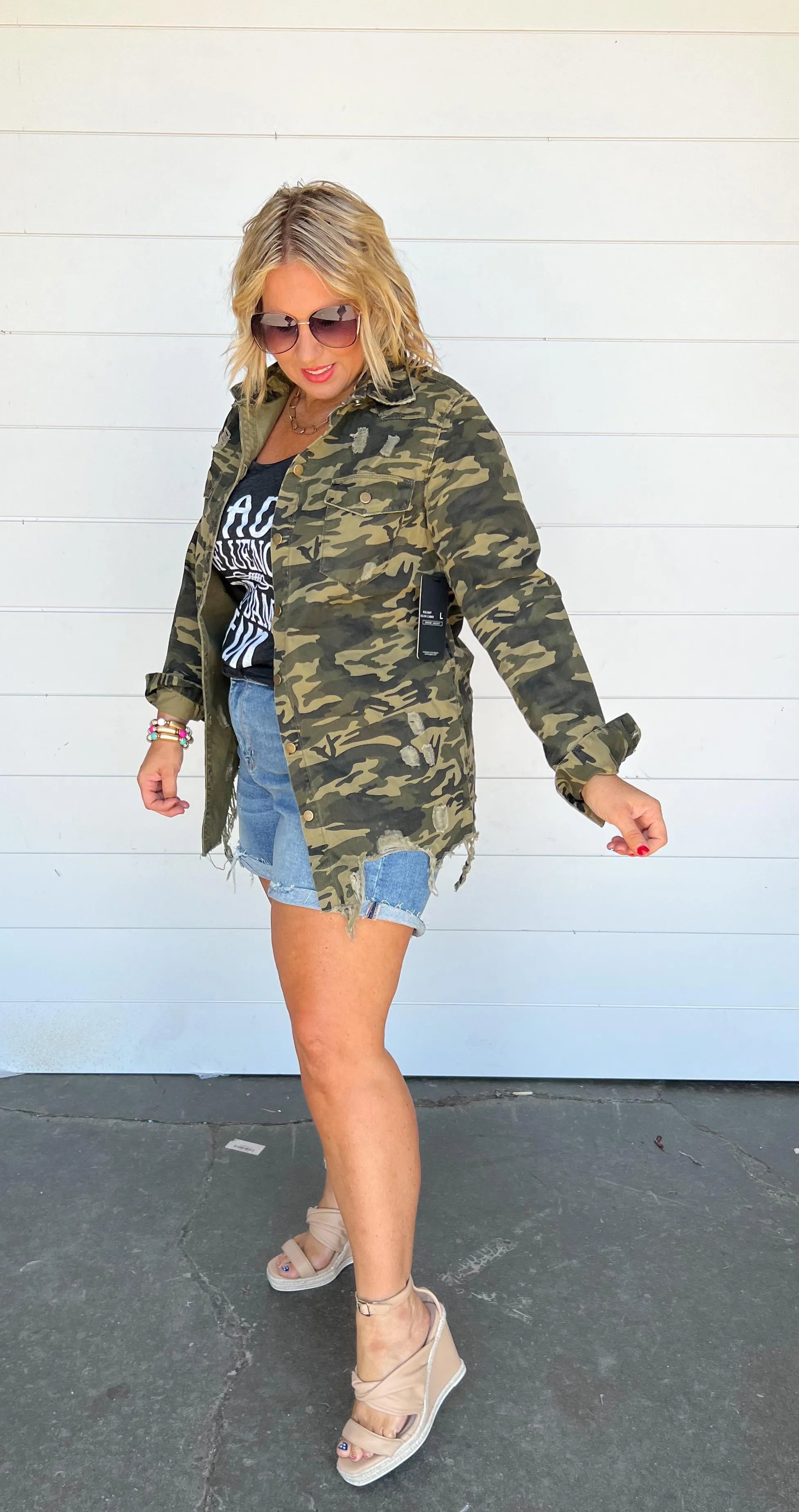 Camo Denim Shirt Jacket - Final Sale