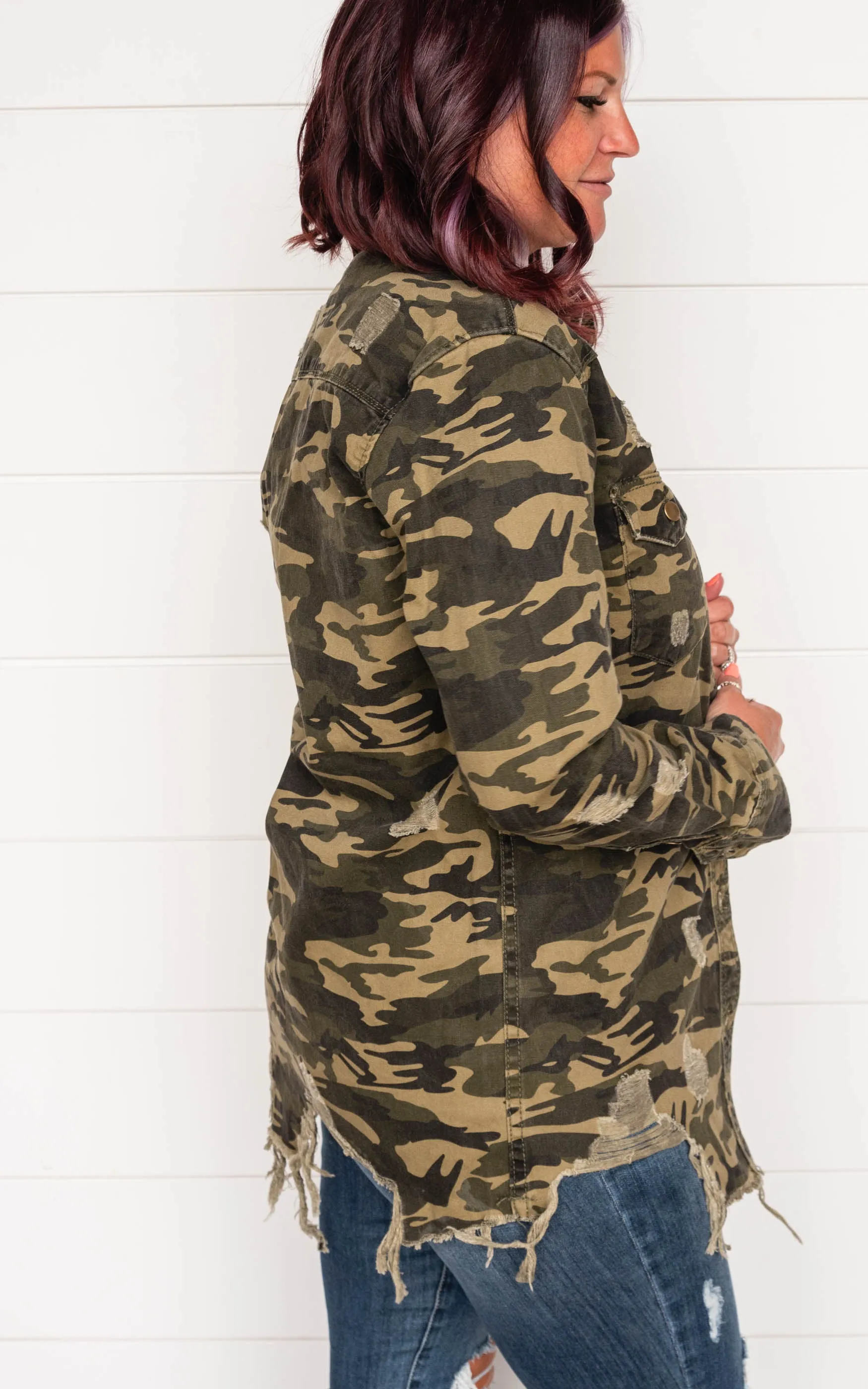 Camo Denim Shirt Jacket - Final Sale