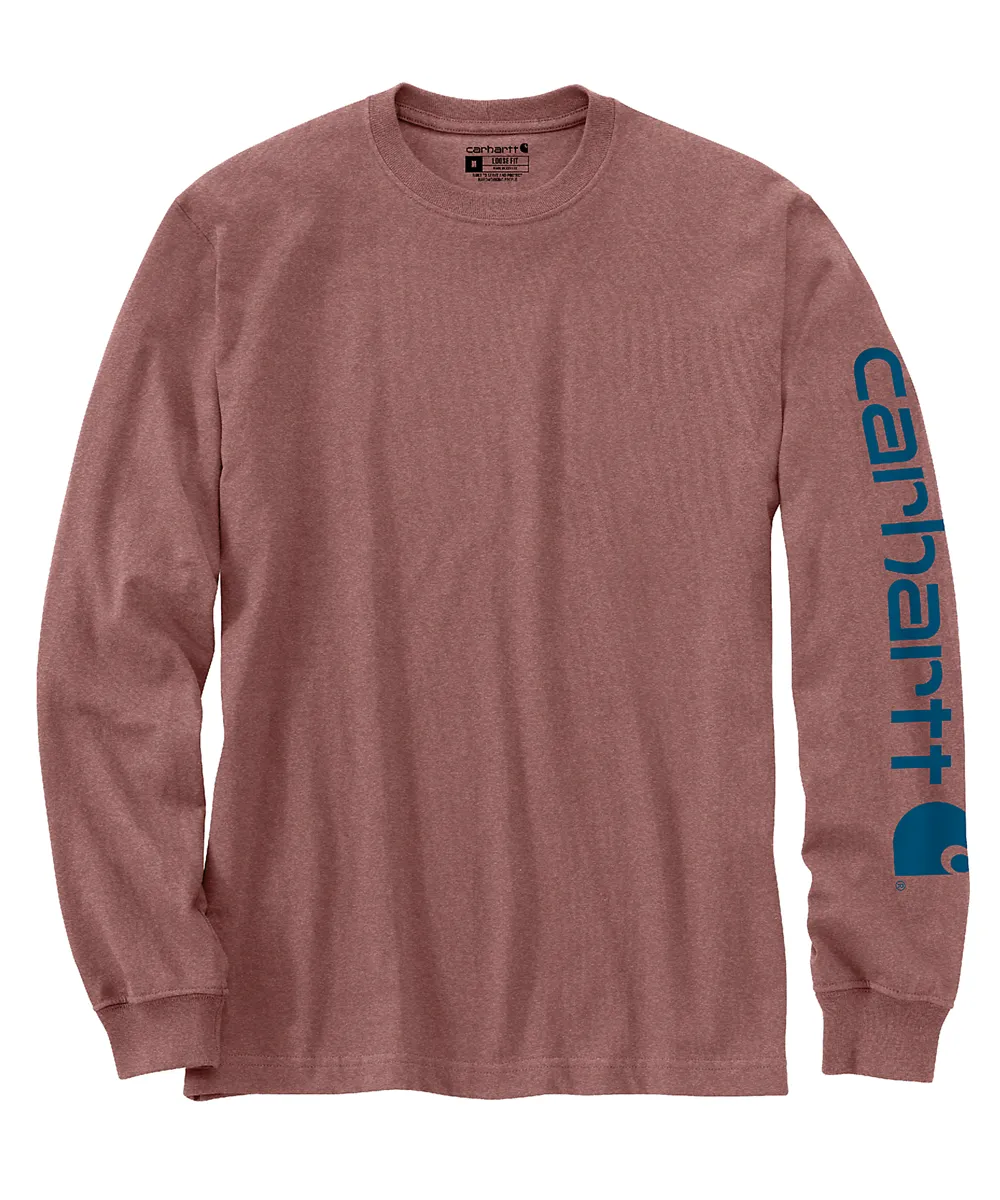 Carhartt Signature Sleeve Logo Long-Sleeve T-Shirt - Apple Butter Heather