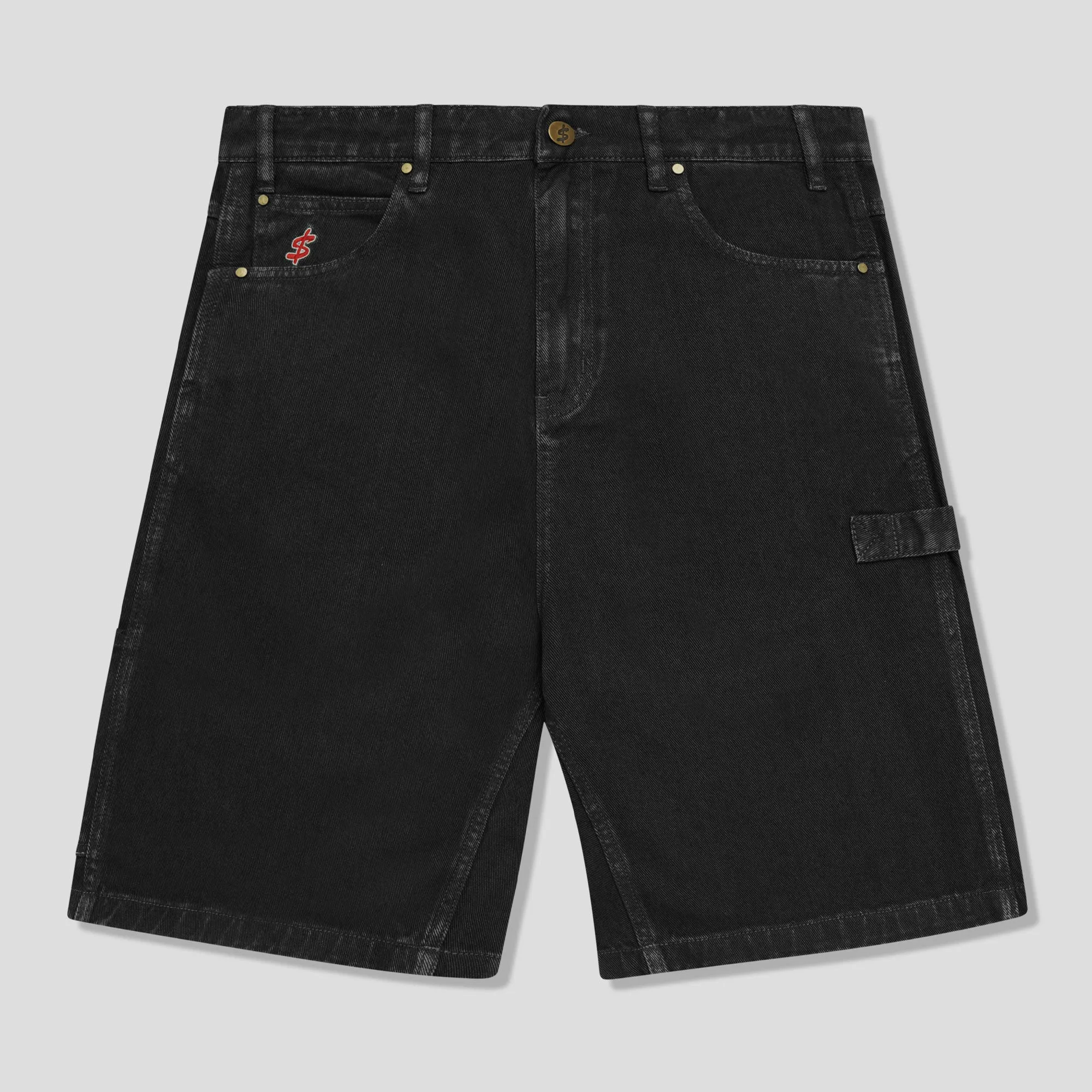 Cash Only Records Denim Shorts - Black