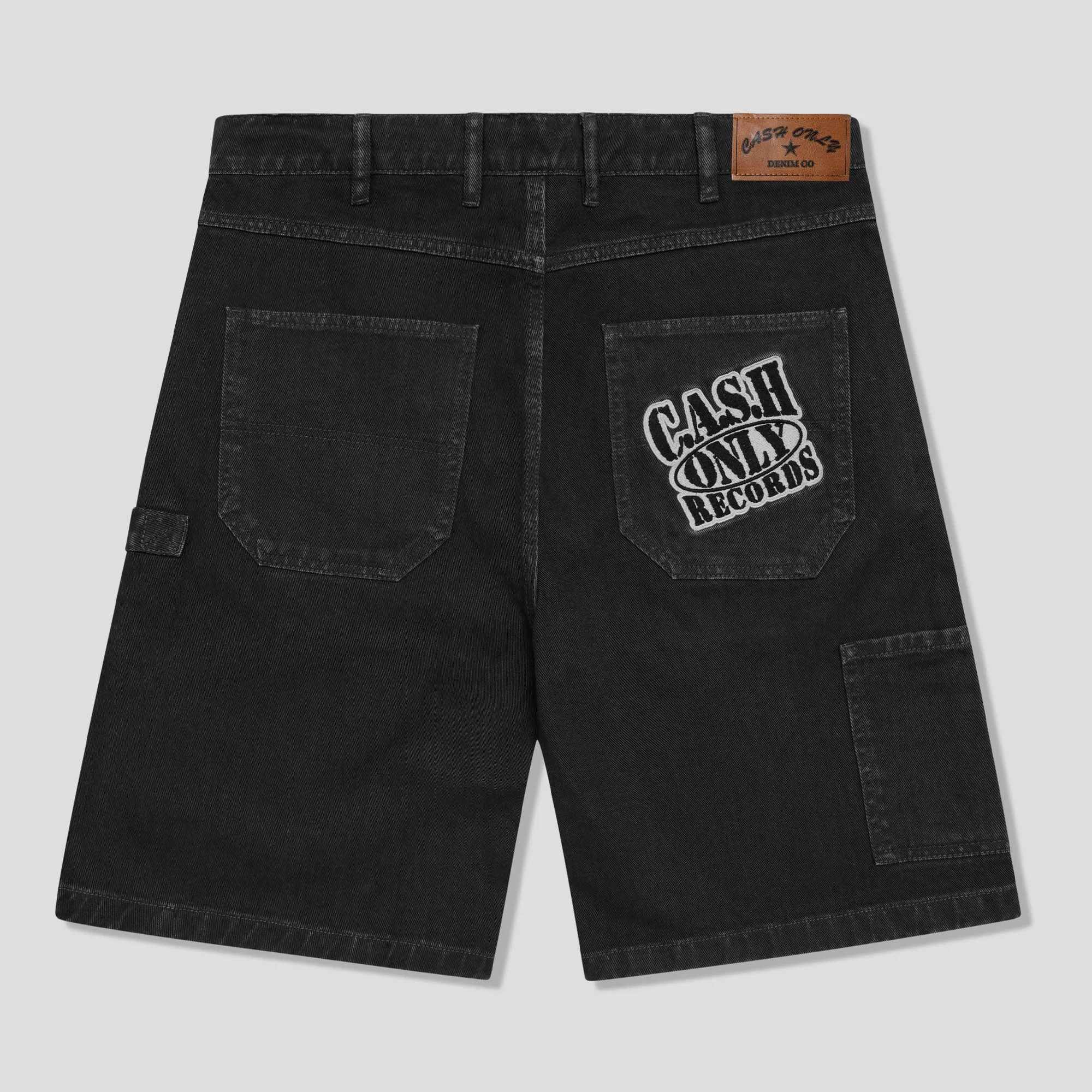 Cash Only Records Denim Shorts - Black