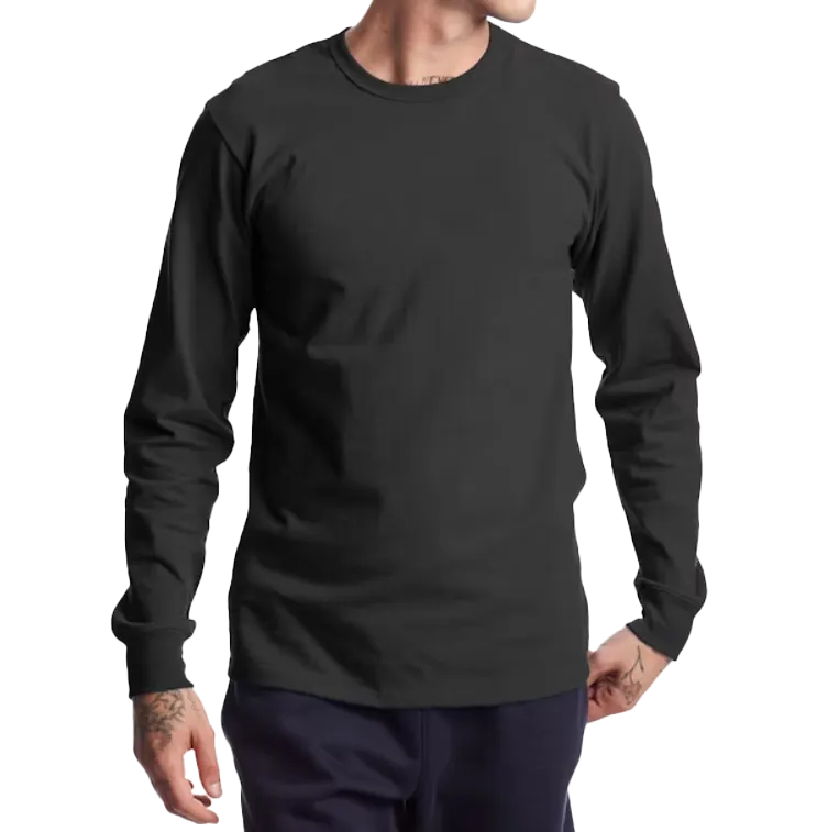 CHAMPION SOLID L/S SHIRT BLACK - T453-BK