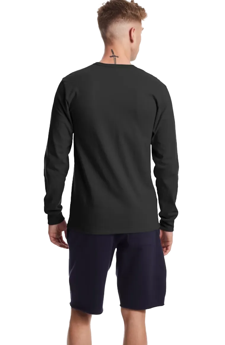 CHAMPION SOLID L/S SHIRT BLACK - T453-BK