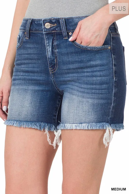 Curvy Girl Zen Frey Denim Shorts