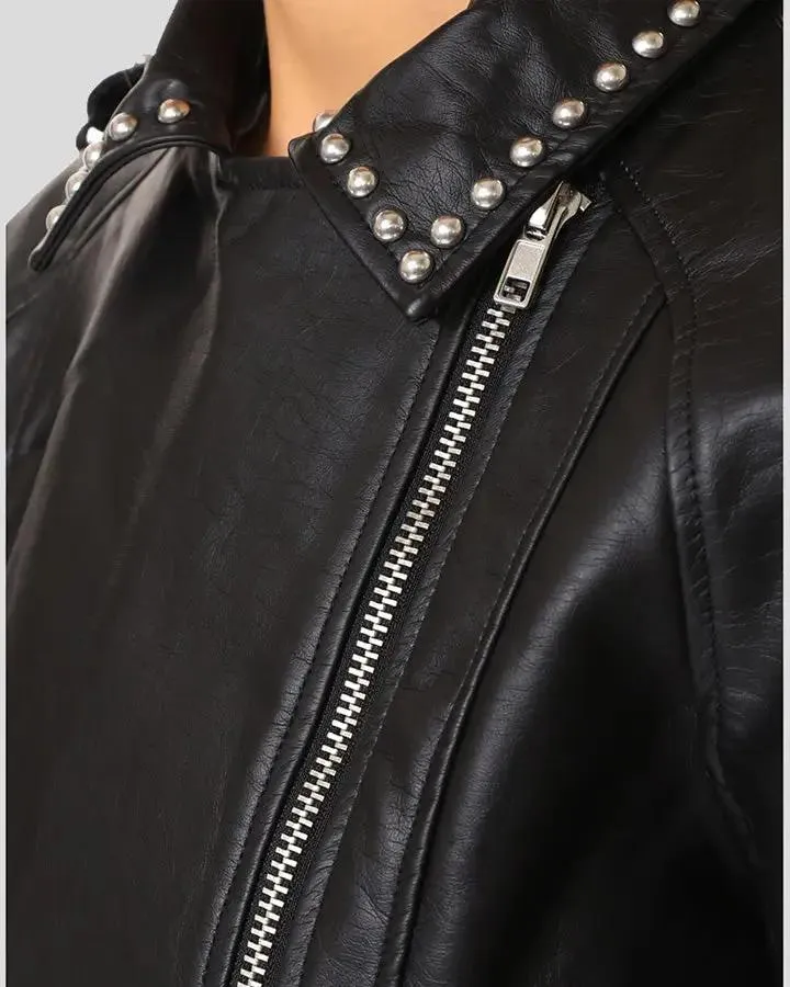 Dani Black Studded Leather Jacket