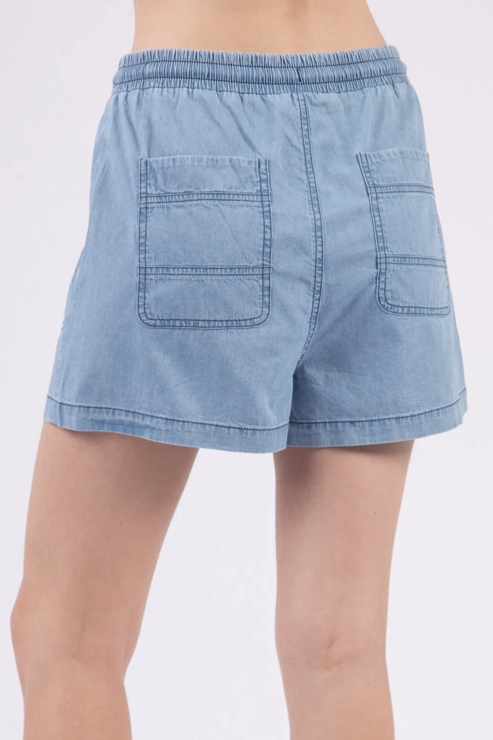 Days Like These High Waisted Denim Chambray Shorts