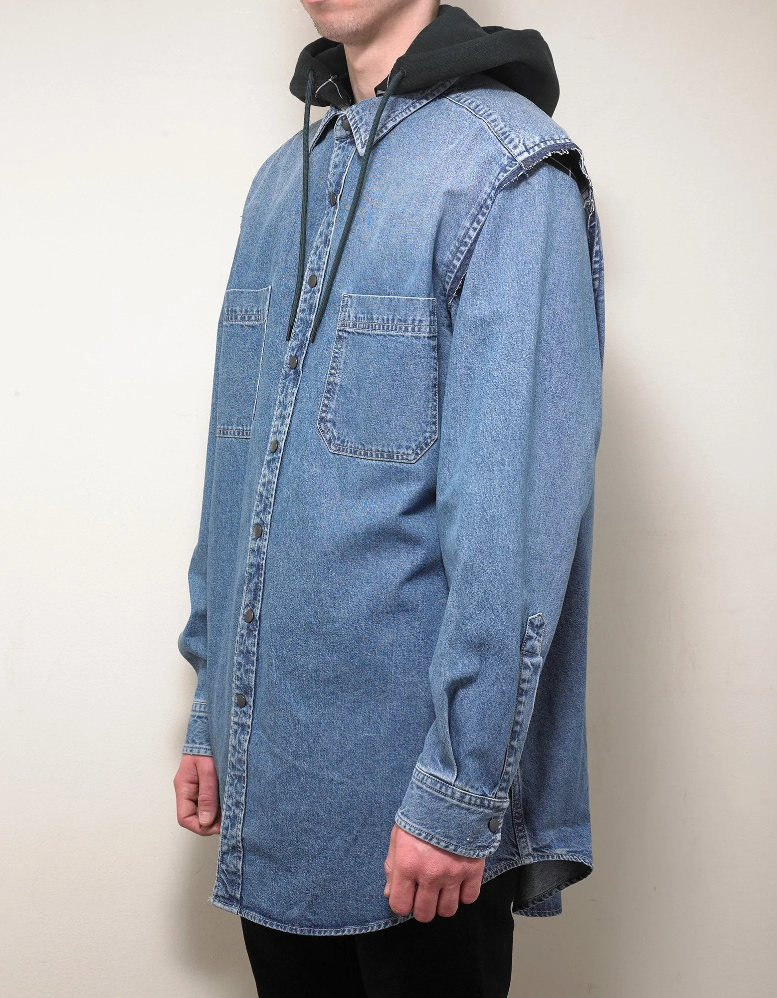 Denim Twinset Hooded Shirt