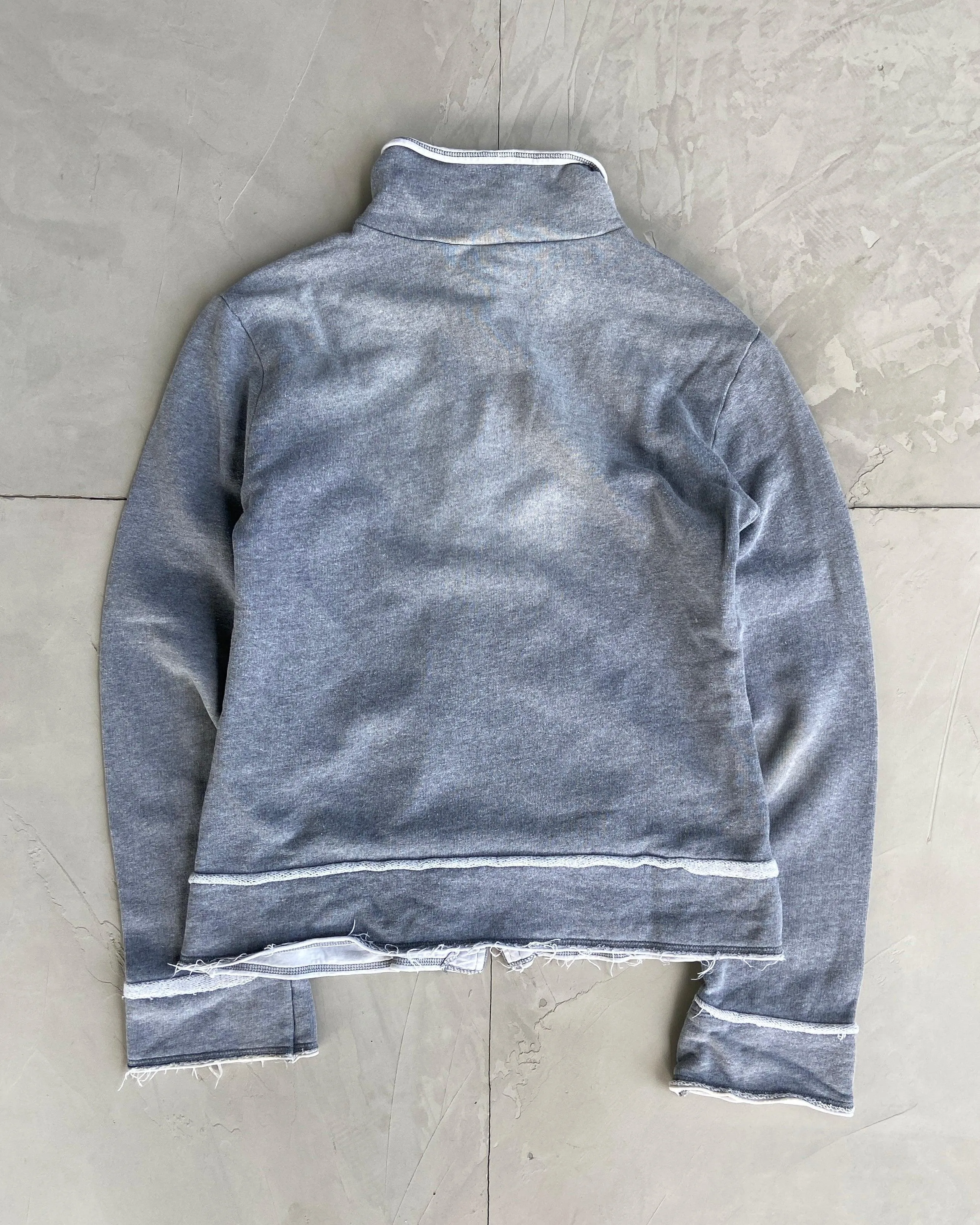 DIESEL 2000'S DISTRESSED ZIP UP SWEATSHIRT - M