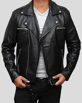 Eden Black Biker Leather Jacket