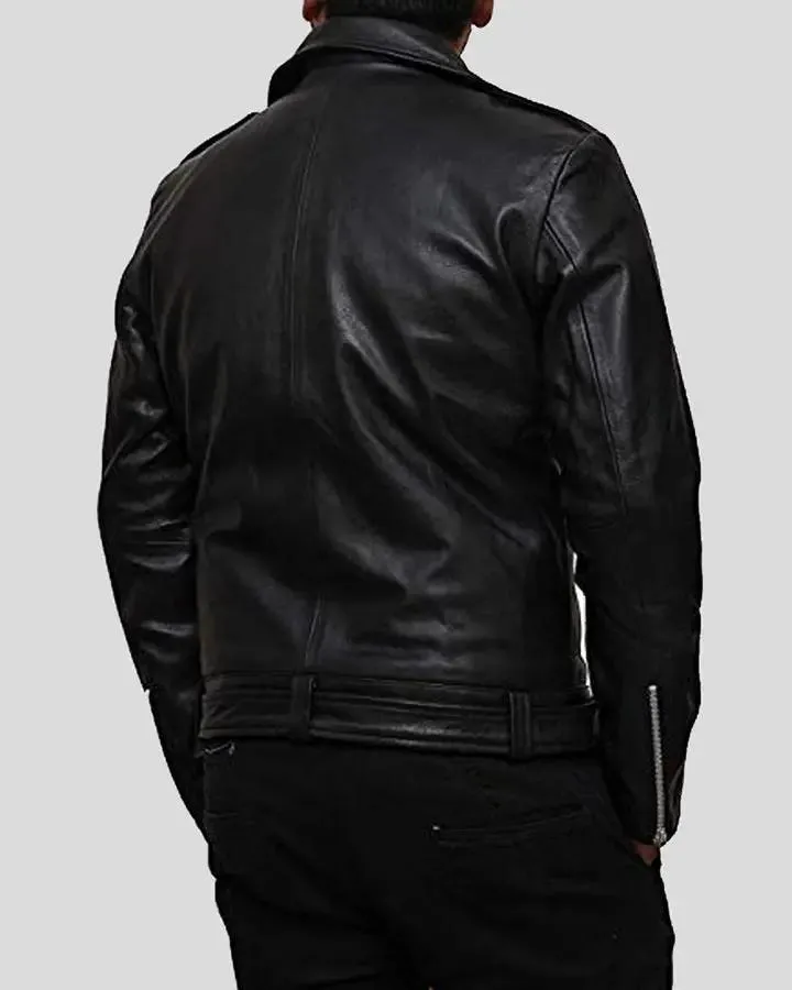 Eden Black Biker Leather Jacket