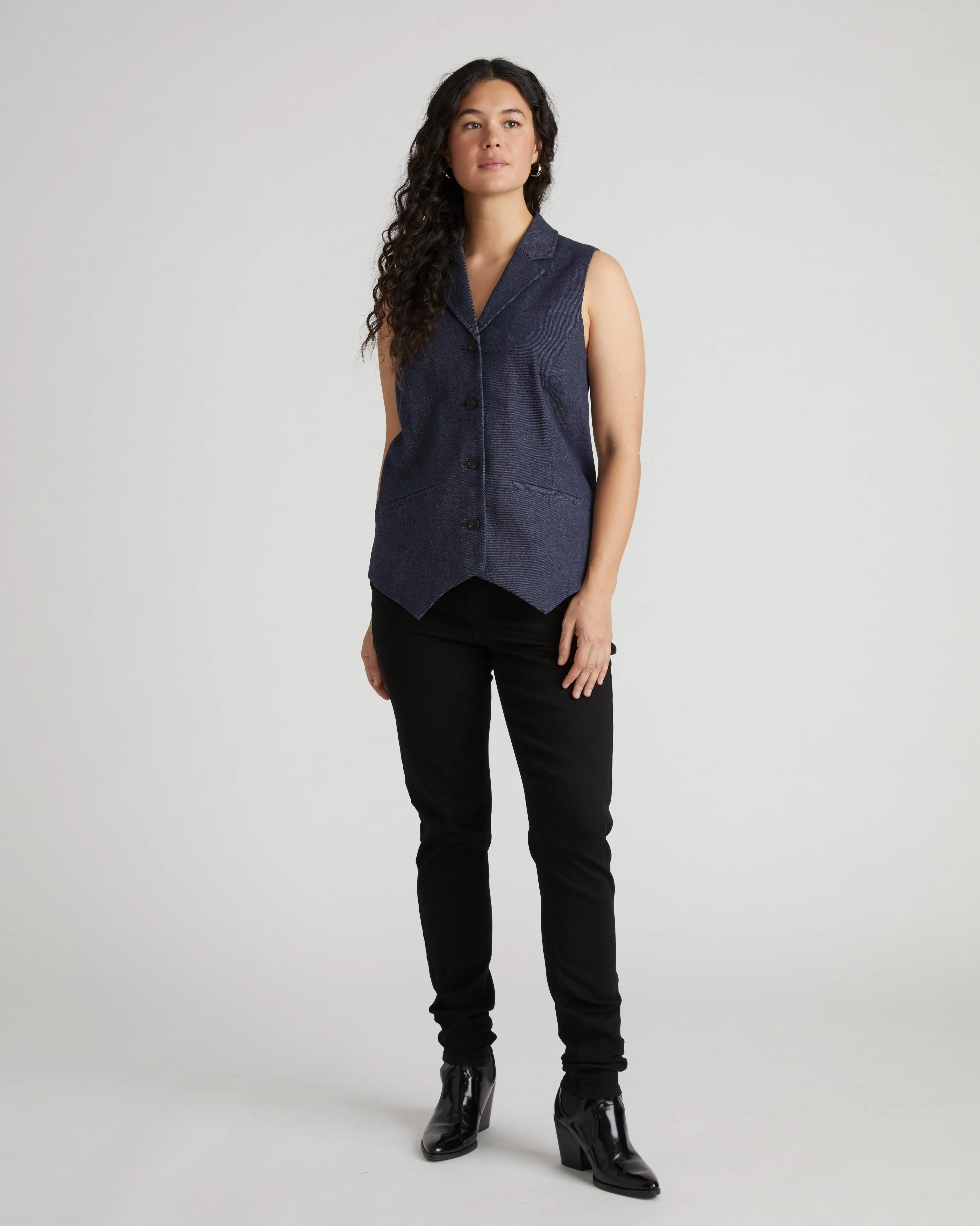 Edwin Denim Look Vest - Dark Indigo