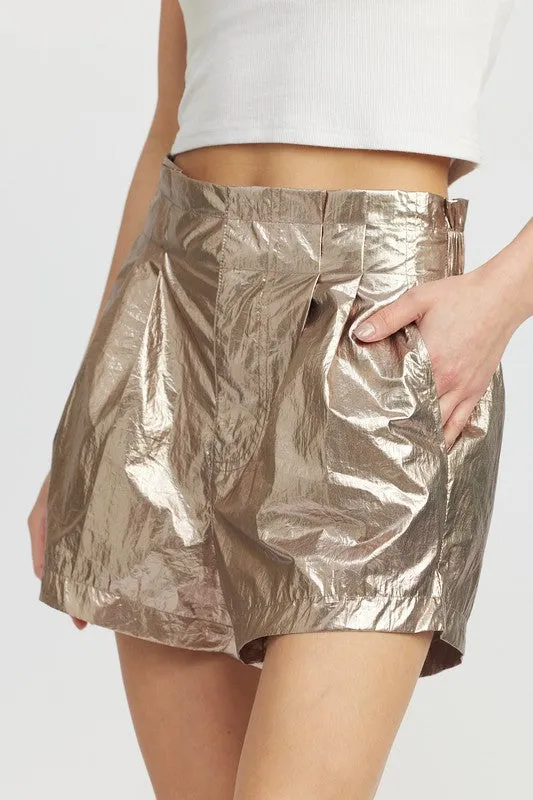 Emory Park PAPERBAG METALLIC SHORTS