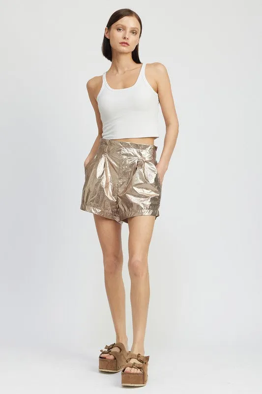 Emory Park PAPERBAG METALLIC SHORTS