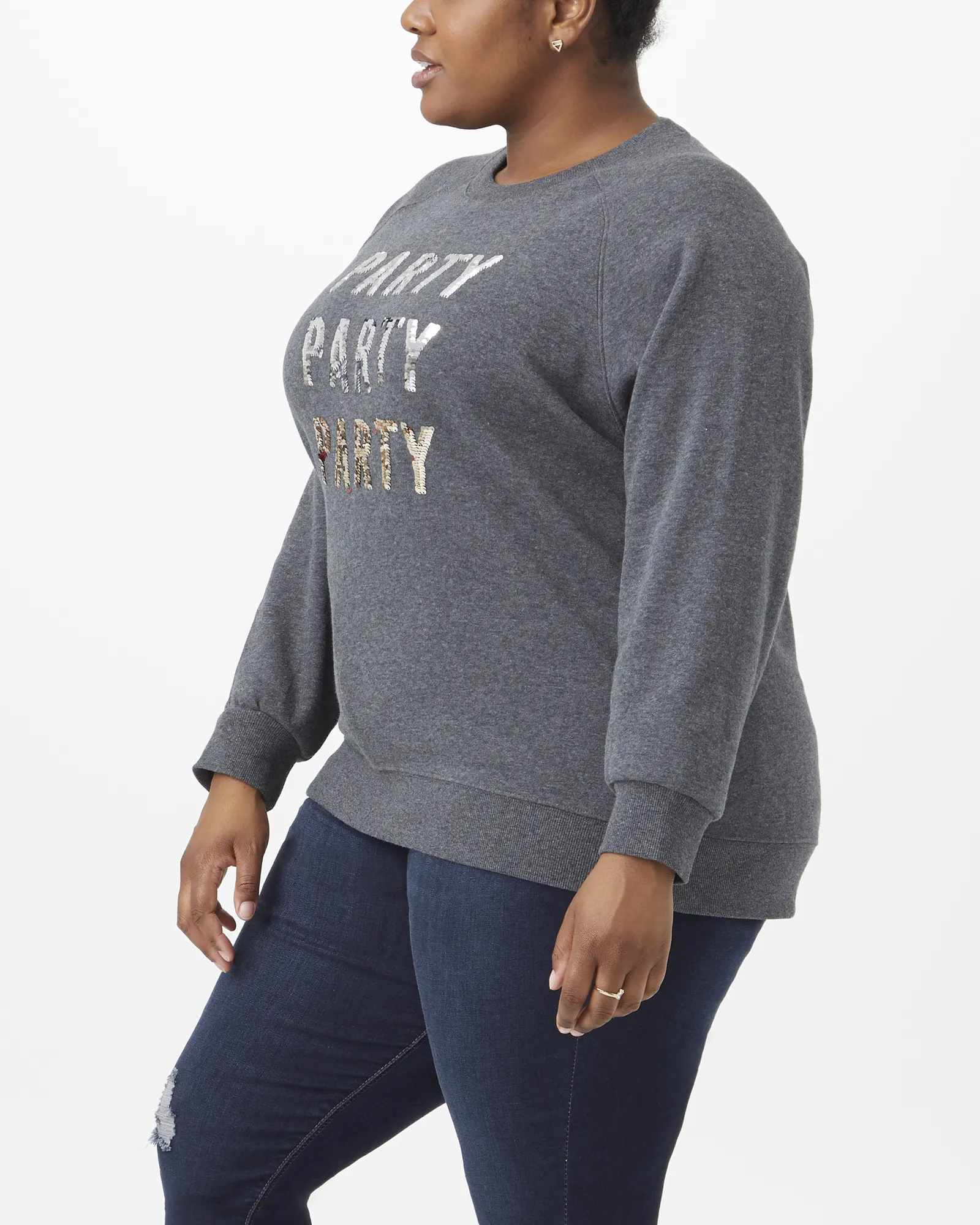 Erin Sequin Sweatshirt | Charcoal Grey