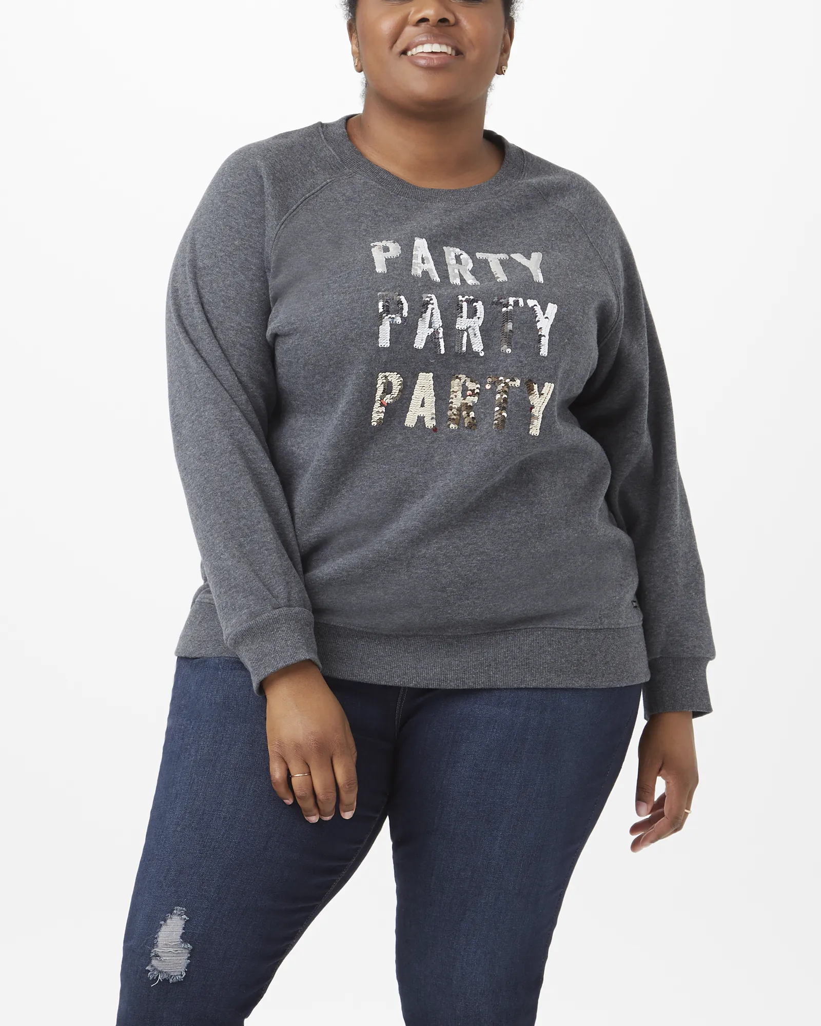 Erin Sequin Sweatshirt | Charcoal Grey