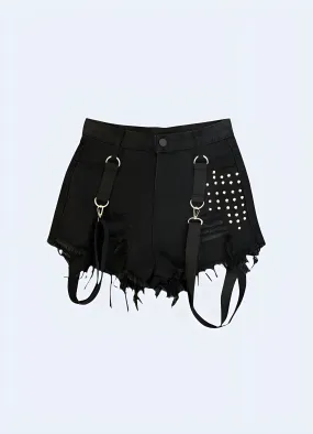 Female Goth Denim Shorts