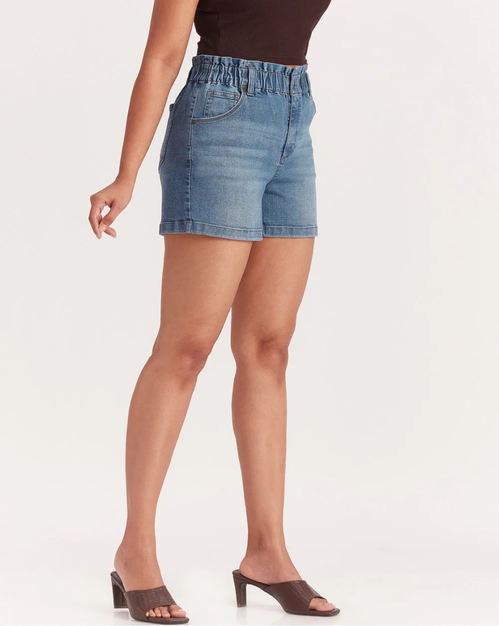 High Waist Indigo Shorts - Summer Blue