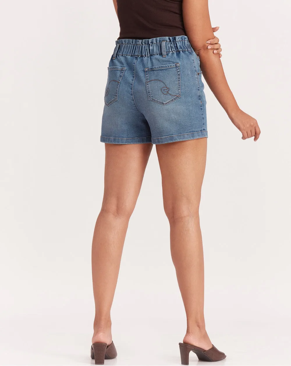 High Waist Indigo Shorts - Summer Blue