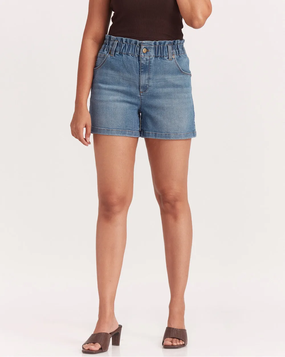 High Waist Indigo Shorts - Summer Blue