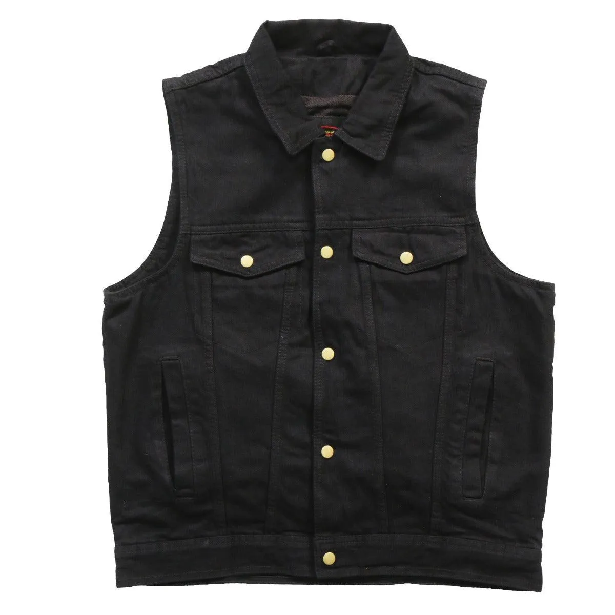 Hot Leathers Men's Black Denim Vest