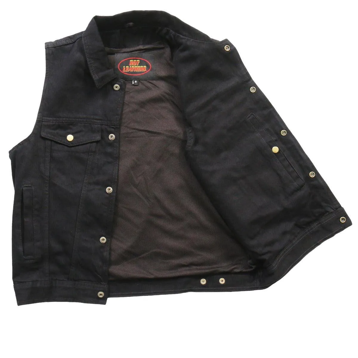 Hot Leathers Men's Black Denim Vest