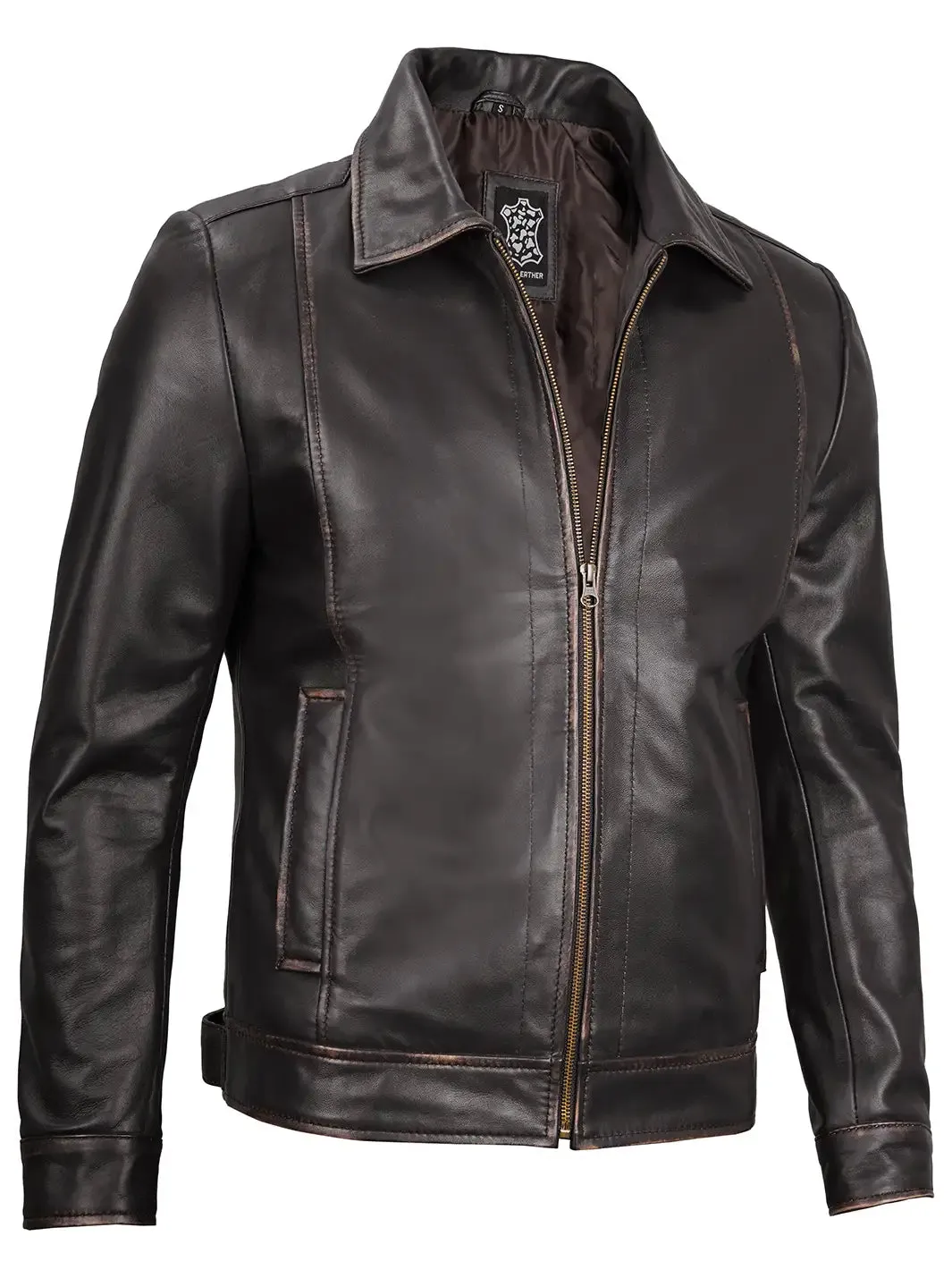 John Wick Mens Dark Brown Motorcycle Leather Jacket