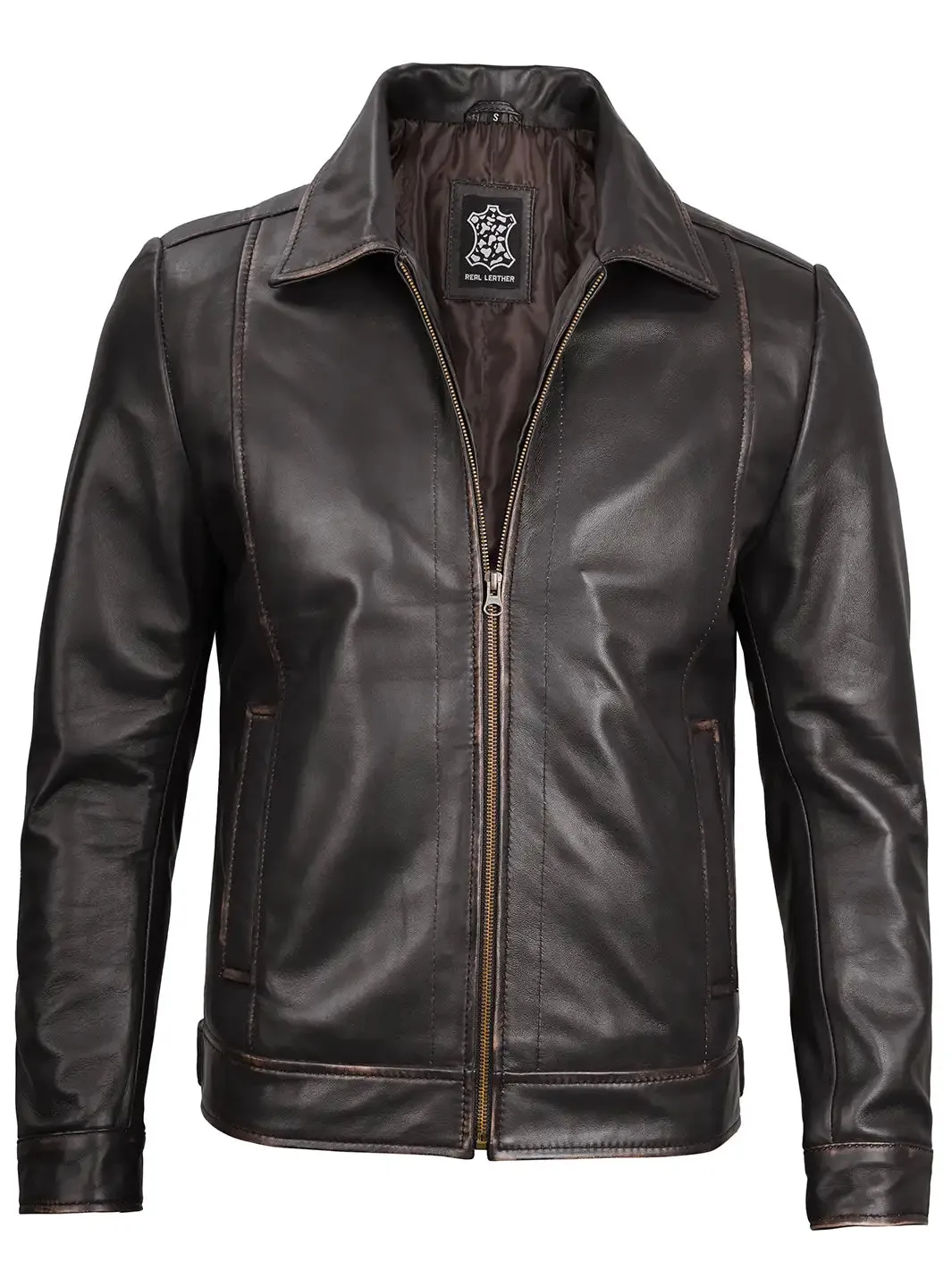 John Wick Mens Dark Brown Motorcycle Leather Jacket