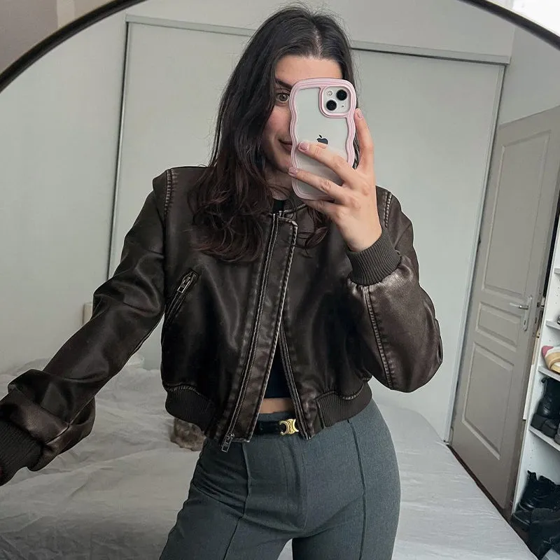 Kiya Leather Crop Jacket