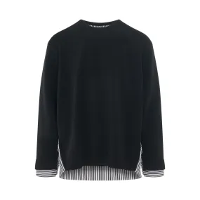 Layered Knit Sweater in Black