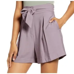 Leith Tie Belt Hammered Shorts Purple