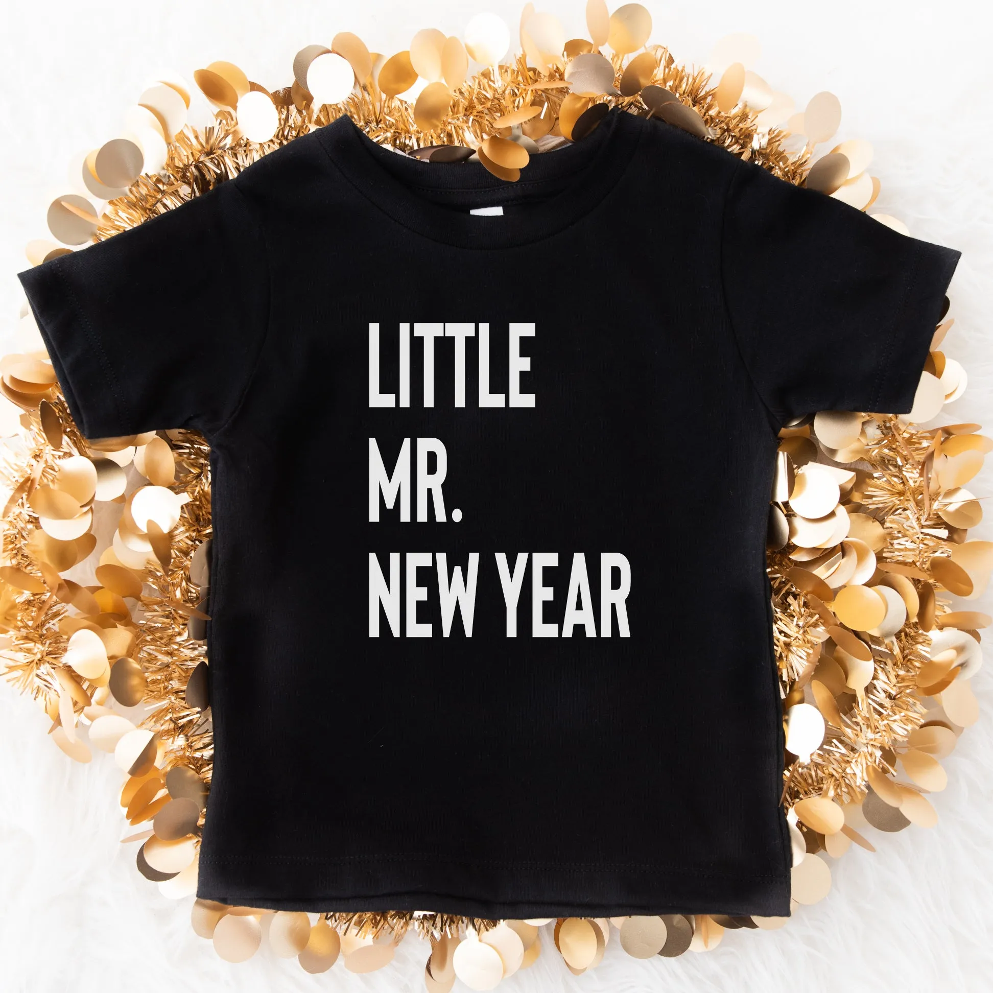 Little Mr. New Year | Black Tshirt