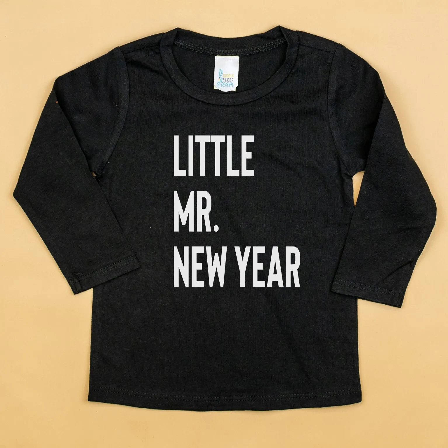 Little Mr. New Year | Black Tshirt