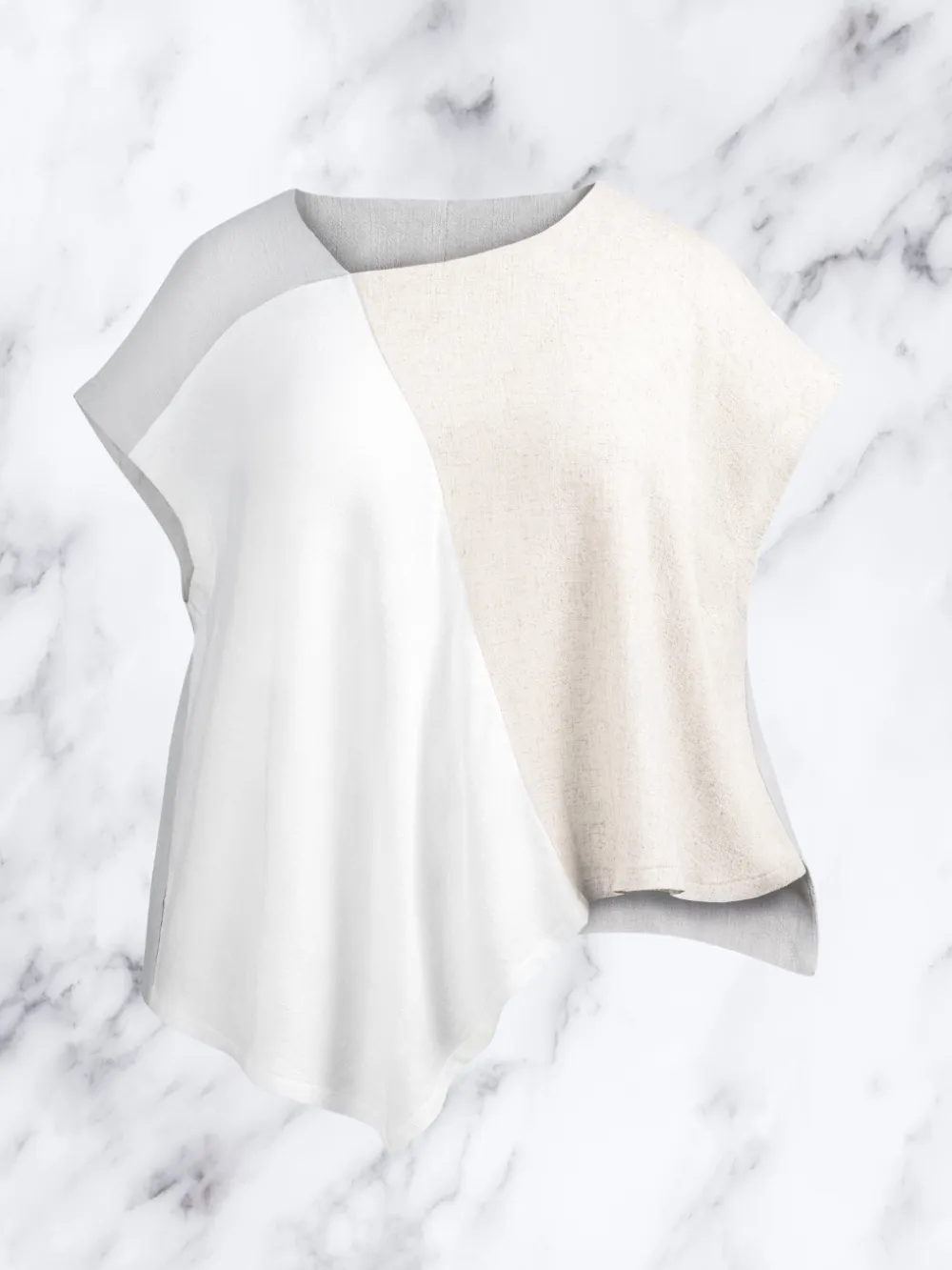 Marble Shell Top - Crew Pattern.