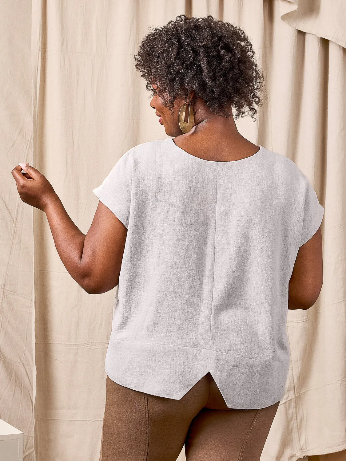 Marble Shell Top - Crew Pattern.