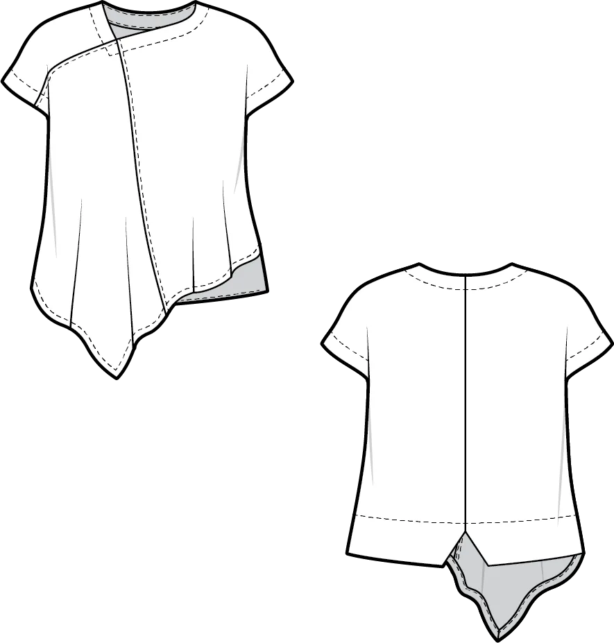 Marble Shell Top - Crew Pattern.