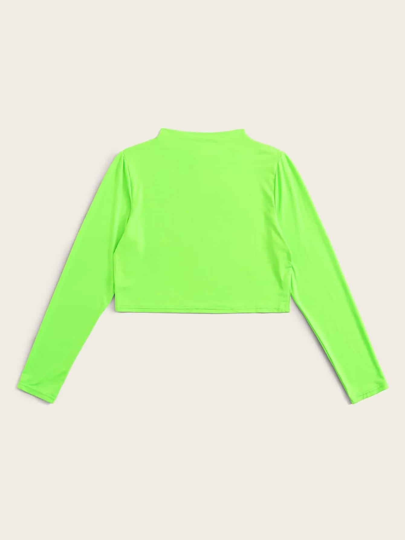 Neon Green Stand Collar Skinny Tee