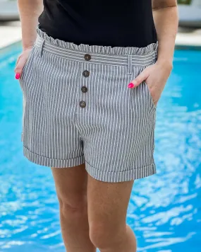 Paperbag Striped Shorts