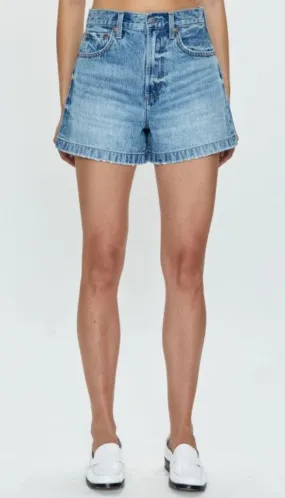 Saige-High Rise A-Line Denim Short