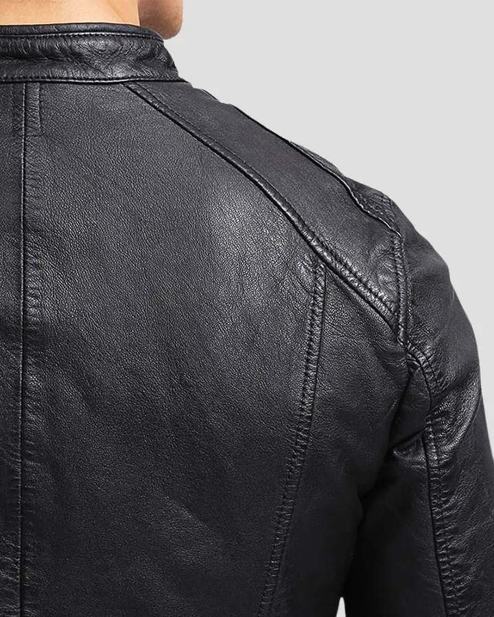 Scott Black Leather Racer Jacket