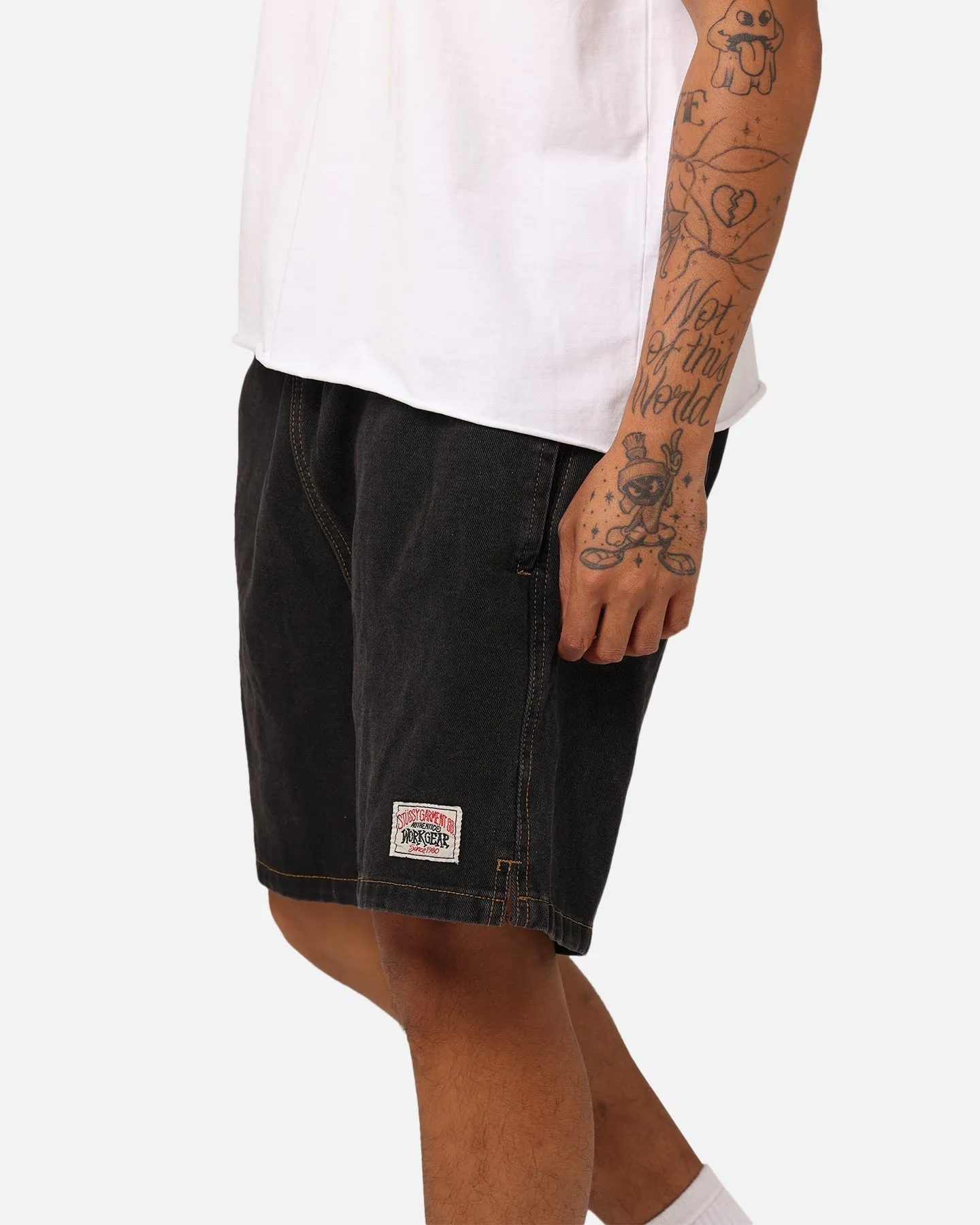 Stussy Workgear Denim Shorts Black Denim