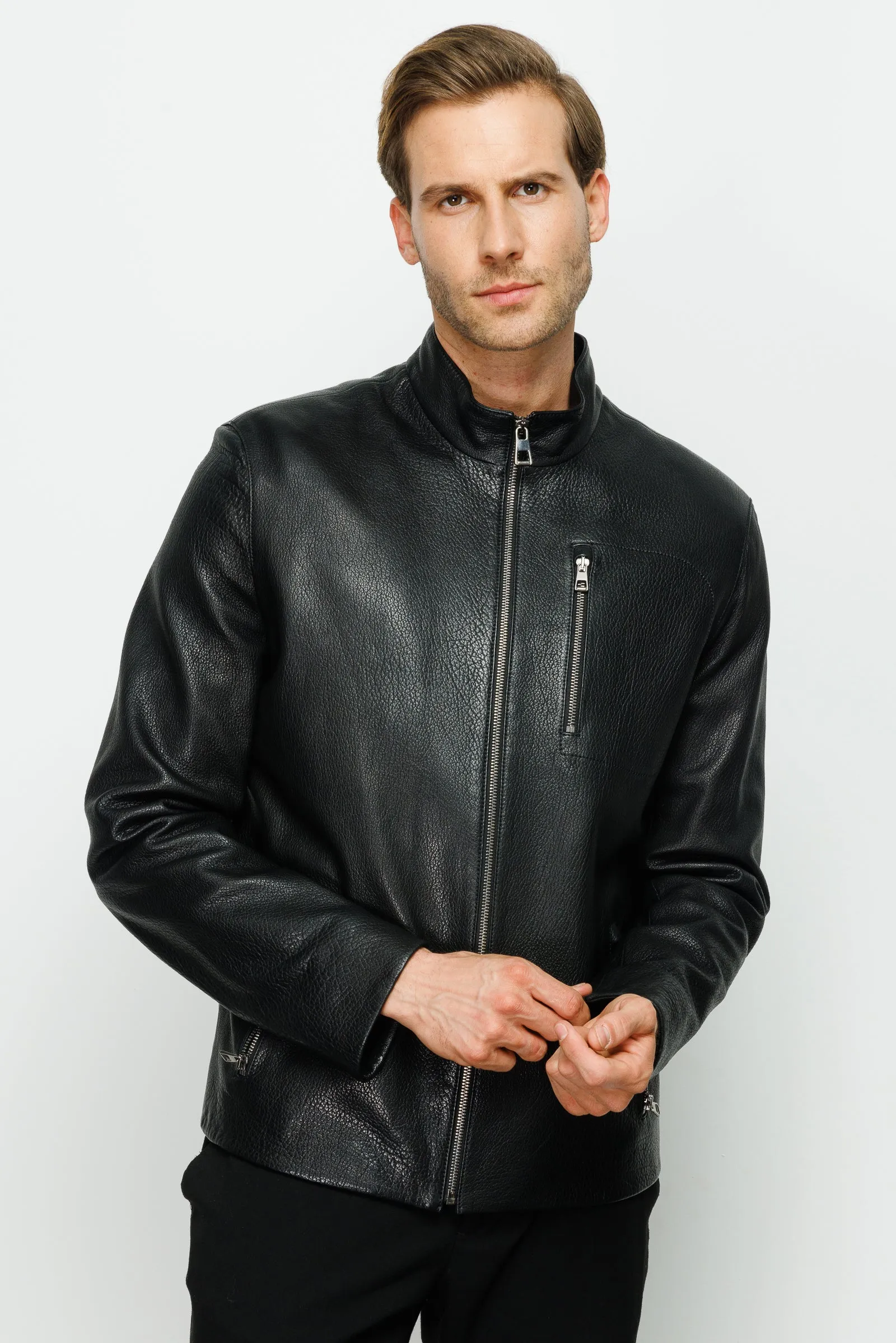 The Blanchard Black Leather Men Jacket